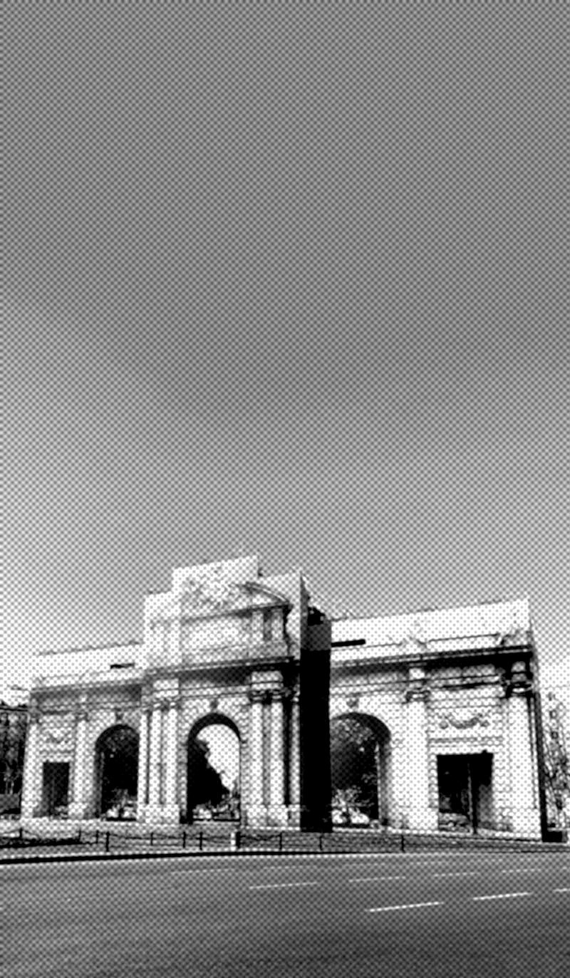 Puerta de Alcalá de Madrid en obras